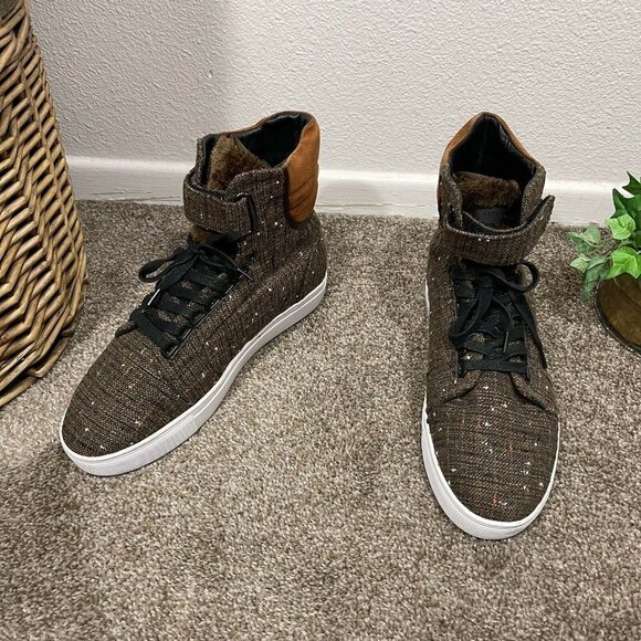 Android Homme Propulsion 1.5 Mens Size 8 Brown Fur Tweed High Top Sneakers Shoe - Picture 1 of 11
